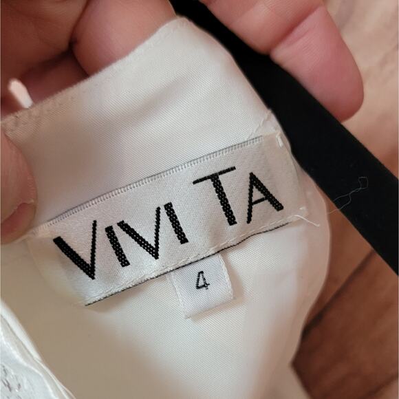 NWT Vivi Ta Ivory & Chocolate 2 Piece Gown, Style # VT2056, Sz 4 - Picture 11 of 12